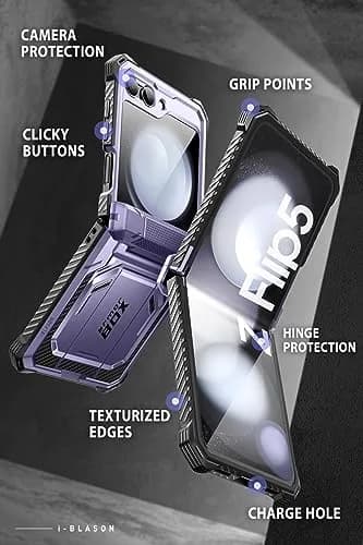 i-Blason Galaxy Z Flip 5 Case with Stand Mauve | Shockproof & Hinge Protection thumbnail 7
