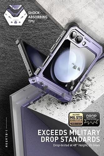 i-Blason Galaxy Z Flip 5 Case with Stand Mauve | Shockproof & Hinge Protection thumbnail 8