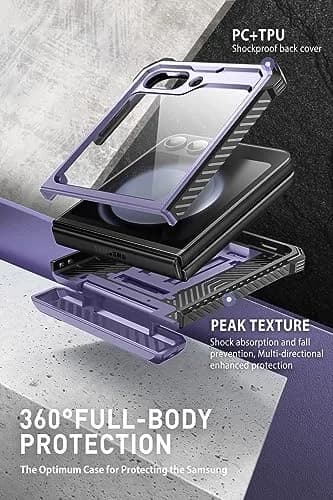 i-Blason Galaxy Z Flip 5 Case with Stand Mauve | Shockproof & Hinge Protection thumbnail 2