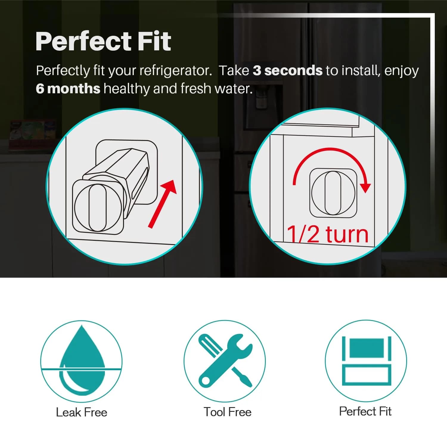 ICEPURE PLUS RWF4200B Refrigerator Water Filter 3-Pack | NSF Certified Heavy Metals Removal - view 6