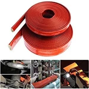 Ummickl Red Fuel Line Heat Shield Insulation Sleeve 10mm (3/8" ID) x 1.5m (5ft) | High Temp Silicone Coated Fiberglass - view 6
