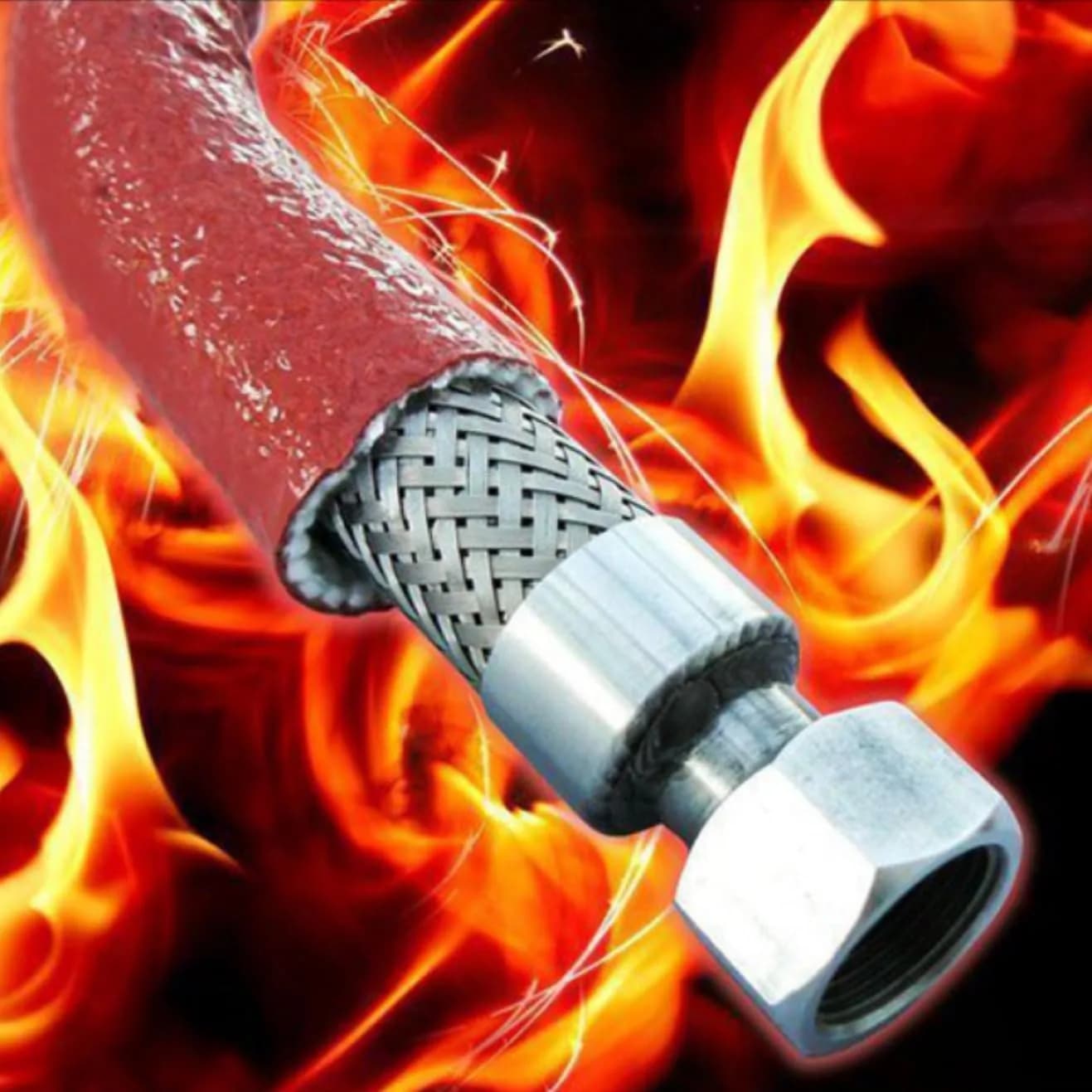 Ummickl Red Fuel Line Heat Shield Insulation Sleeve 10mm (3/8" ID) x 1.5m (5ft) | High Temp Silicone Coated Fiberglass - view 4