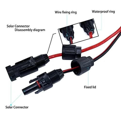 iHaospace Solar to XT60 Charging Cable 10FT (3.04m) | 12AWG Tinned Copper, 300V Rated, IP68 Waterproof thumbnail 2