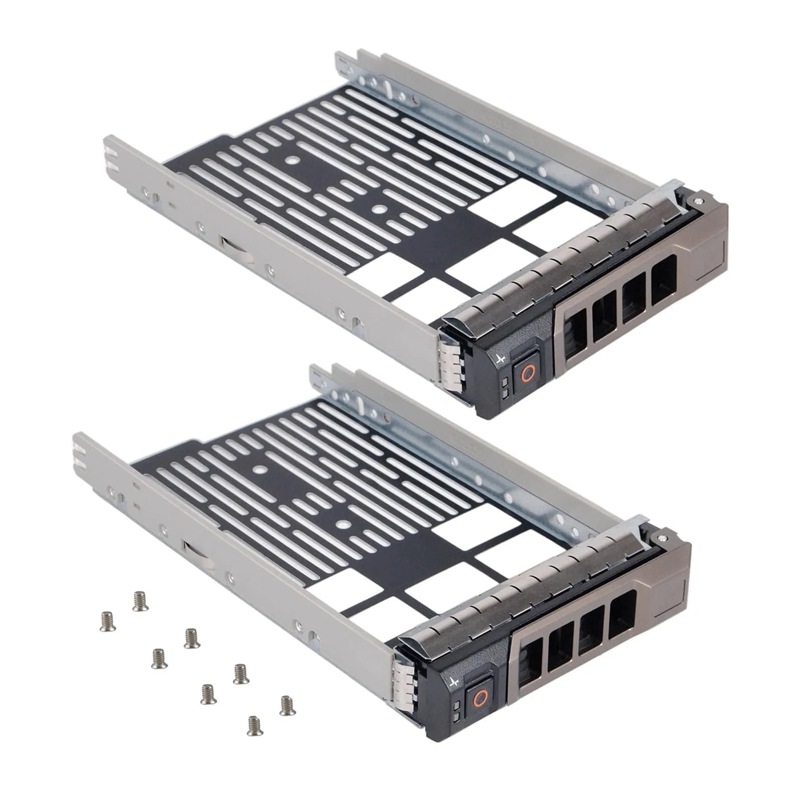 Heretom 3.5" SAS/SATA Hard Drive Tray Caddy KG1CH 0KG1CH (2-Pack) | Compatible with Dell PowerEdge Servers — silver