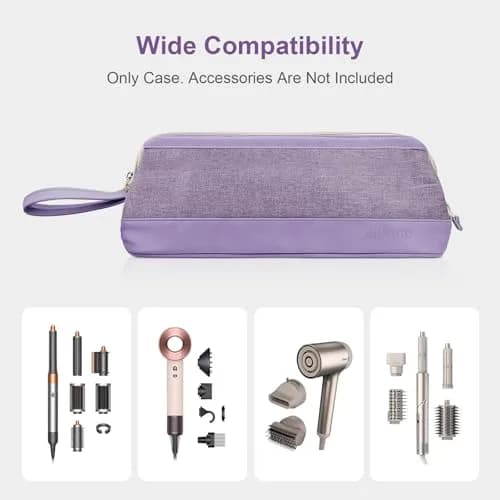 Buwico Travel Case for Dyson & Shark, Purple | Waterproof Hair Dryer & Styler Organizer thumbnail 6