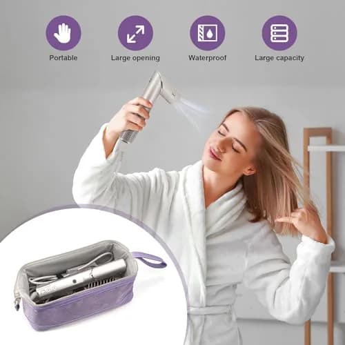 Buwico Travel Case for Dyson & Shark, Purple | Waterproof Hair Dryer & Styler Organizer thumbnail 7