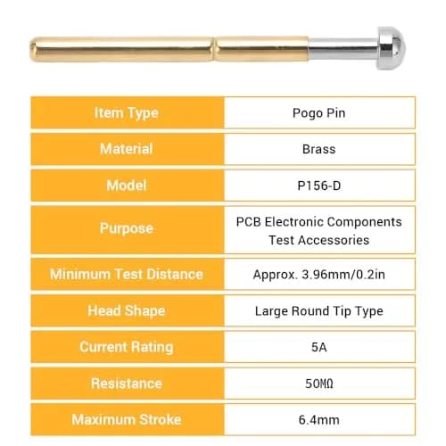 BORDSTRACT P156-D Spring Test Probes with Brass Pogo Pins | 100-Pack for PCB Testing thumbnail 6