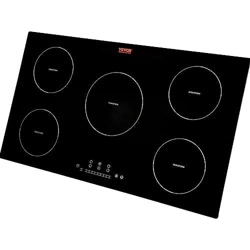 VEVOR 36'' Electric Cooktop 9200W 5 Burners | Vitroceramic Glass & Metal Casing, 220-240V Compatible thumbnail 4