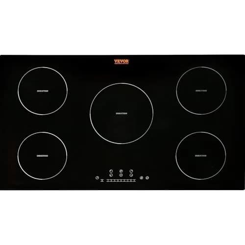 VEVOR 36'' Electric Cooktop 9200W 5 Burners | Vitroceramic Glass & Metal Casing, 220-240V Compatible thumbnail 1