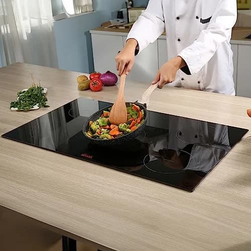 VEVOR 36'' Electric Cooktop 9200W 5 Burners | Vitroceramic Glass & Metal Casing, 220-240V Compatible thumbnail 2