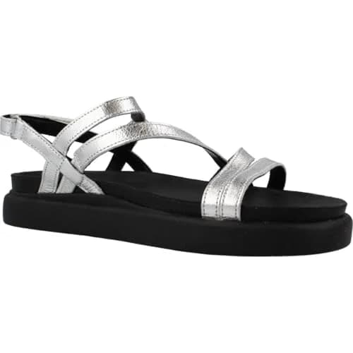 Clarks Women's Aristella RoseSandal, Silver Metallic, 8 | Classic Leather Flat with Buckle thumbnail 5