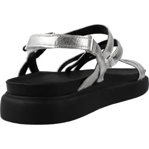 Clarks Women's Aristella RoseSandal, Silver Metallic, 8 | Classic Leather Flat with Buckle thumbnail 3