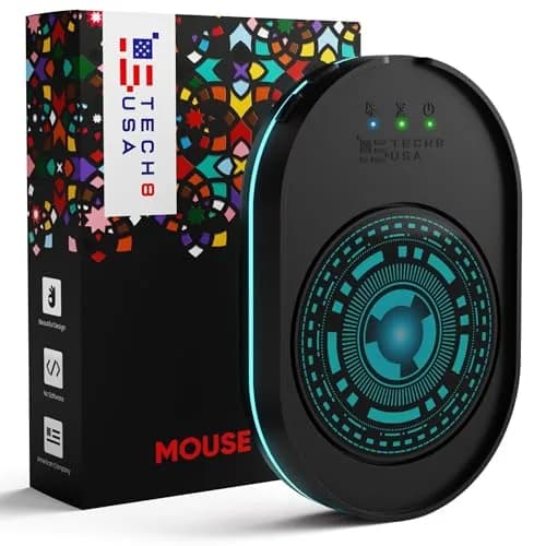 TECH8 USA Undetectable Mouse Mover Jiggler with Ambient Glow Ring and 3D Hologram Alien Disc, Plug & Play, No Software Required thumbnail 1