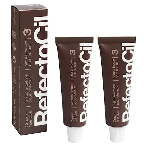 RefectoCil Cream Hair Dye 2-Pack – Long-Lasting Natural Brown (#3) | Vegan, 6 Weeks Durability thumbnail 1