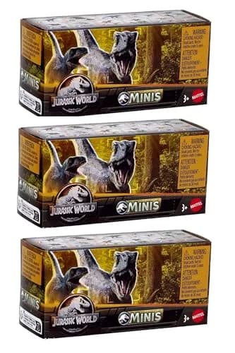 Jurassic World Dinosaurs Minis Surprise Pack of Dinos Box | 3 Blind Boxes, 1.125” Scale Mini Figures, Ages 3+ thumbnail 1