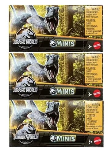 Jurassic World Dinosaurs Minis Surprise Pack of Dinos Box | 3 Blind Boxes, 1.125” Scale Mini Figures, Ages 3+ thumbnail 5
