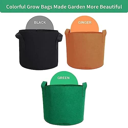 SILKIR Grow Bag 5-Pack | Black 10 Gallon Heavy Duty Fabric Pots for Gardening Applications with Handles thumbnail 3