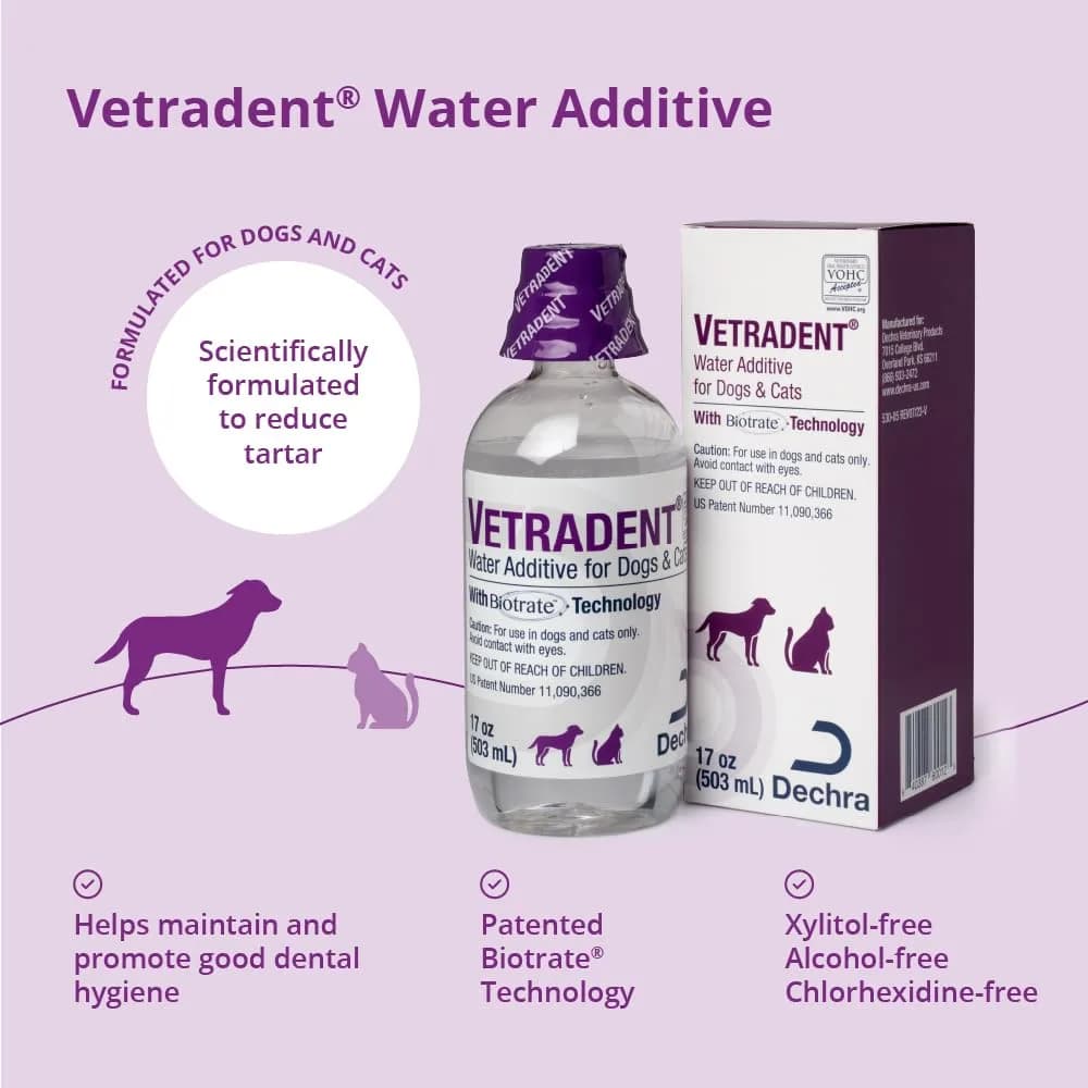Vetradent Water Additive for Dogs and Cats 493ml (17 oz) | Biotrate Technology for Tartar Control - view 3