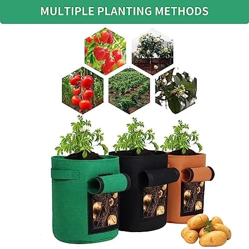 SILKIR Joyful Cows Grow Bag 3-Pack | 10 Gallon Heavy Duty Fabric Pots for Gardening thumbnail 4