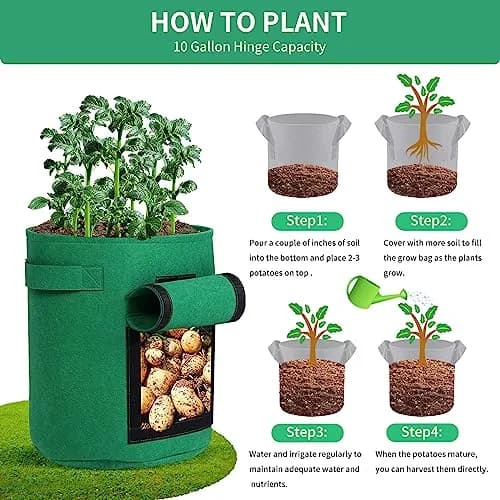 SILKIR Joyful Cows Grow Bag 3-Pack | 10 Gallon Heavy Duty Fabric Pots for Gardening thumbnail 5