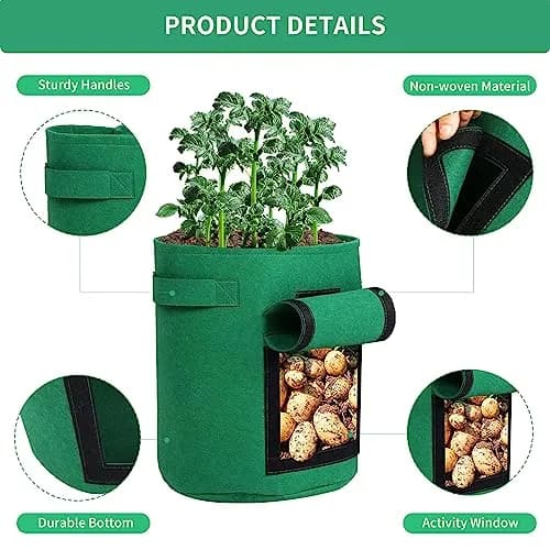 SILKIR Joyful Cows Grow Bag 3-Pack | 10 Gallon Heavy Duty Fabric Pots for Gardening thumbnail 6