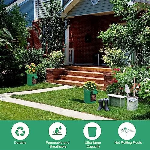 SILKIR Joyful Cows Grow Bag 3-Pack | 10 Gallon Heavy Duty Fabric Pots for Gardening thumbnail 7