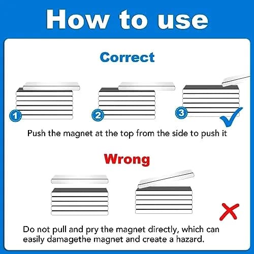TRYMAG Strong Neodymium Bar Magnets with Adhesive Backing, 40x10x5 mm (25 Pack) | N42 Grade for Heavy Duty Use thumbnail 5