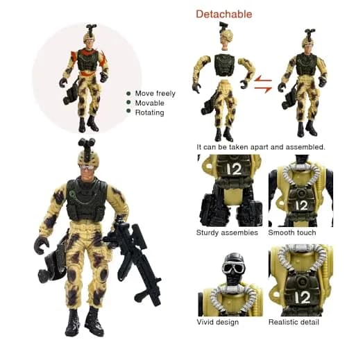 MQSTARSRISE Army Men Toy Set for Boys 4-7 | Realistic Military Action Figures with Accessories thumbnail 4