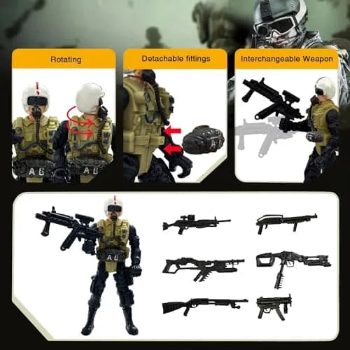 MQSTARSRISE Army Men Toy Set for Boys 4-7 | Realistic Military Action Figures with Accessories thumbnail 5