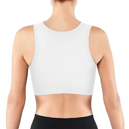 LEINIDINA Chest Binder Bra Transgender FTM LGBT Compression Tank Top, White | Flat Chest, Comfortable Fit thumbnail 2