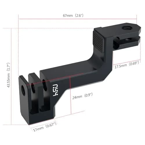 HSU Aluminum 90° Vertical Bracket Adapter Elbow Mount for GoPro Black | Supports 90° & 180° Angles thumbnail 8