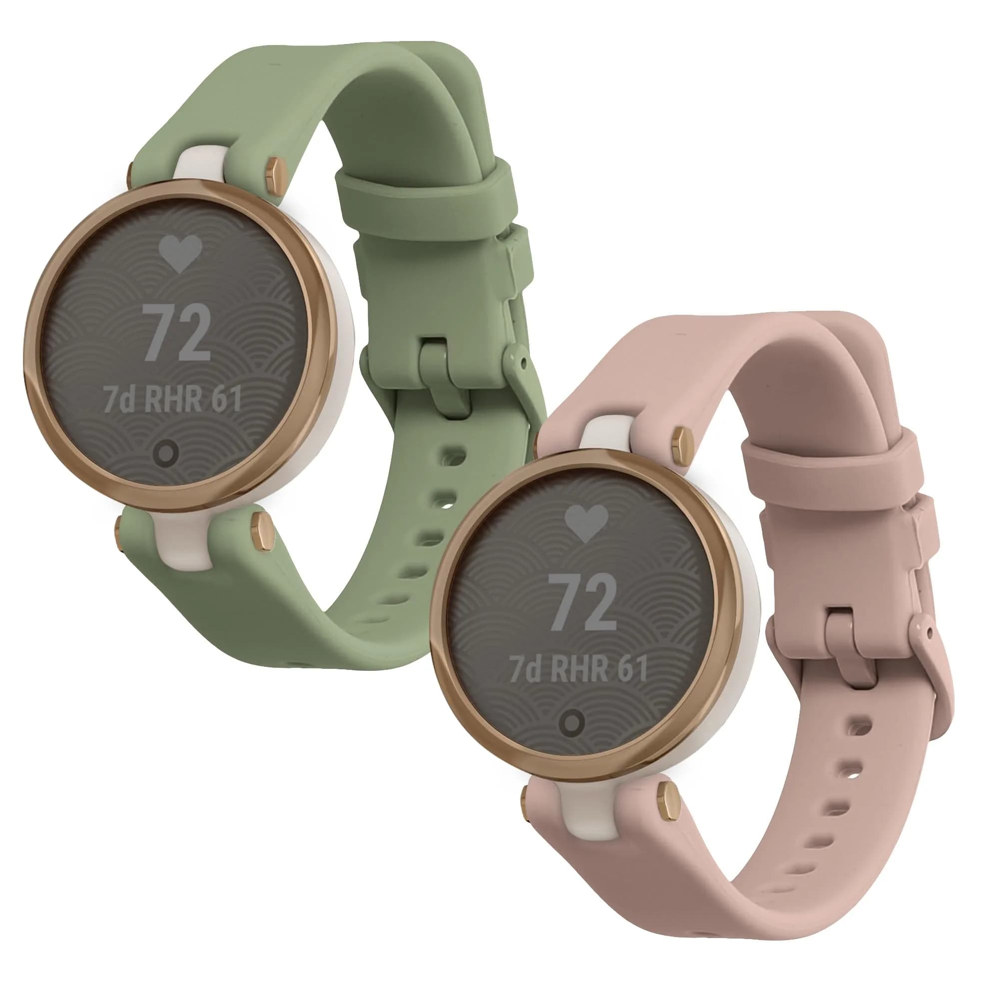 kwmobile Silicone Watch Bands Compatible with Garmin Lily Sport - 2x Pastel Green/Dusty Pink Straps | Adjustable 14-22cm - view 8