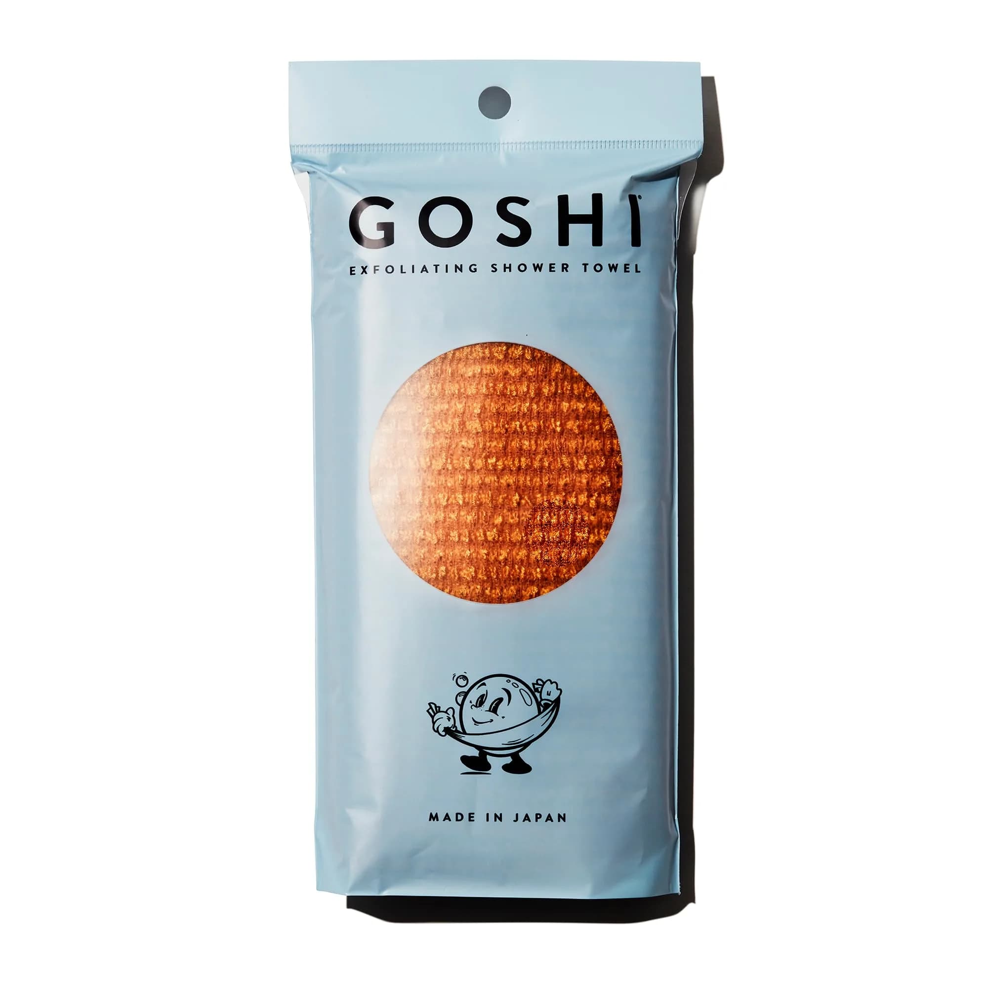 GOSHI Exfoliating Shower Towel - Long Body Scrubber, Blue | Rip-Resistant, Gentle & Effective — Yellow