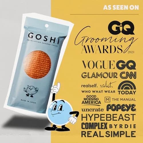 GOSHI Exfoliating Shower Towel - Long Body Scrubber, Orange | Rip-Resistant, Gentle & Effective thumbnail 4