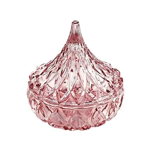 Godinger Blush Glass Hershey Kiss Candy Dish | Decorative Serveware for Mints, Chocolates, Trinkets thumbnail 1