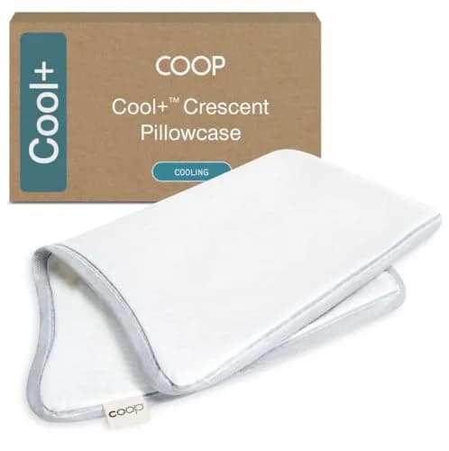 Coop Home Goods Cool+ Crescent Pillow Cover King Size Cooling Bed Pillow Case for Hot Sleepers, Ultra Soft & Breathable Pillowcase with Zipper and 2-Inch Gusset | 51x91 cm (20x36 in) thumbnail 1