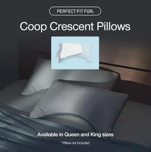 Coop Home Goods Cool+ Crescent Pillow Cover King Size Cooling Bed Pillow Case for Hot Sleepers, Ultra Soft & Breathable Pillowcase with Zipper and 2-Inch Gusset | 51x91 cm (20x36 in) thumbnail 6