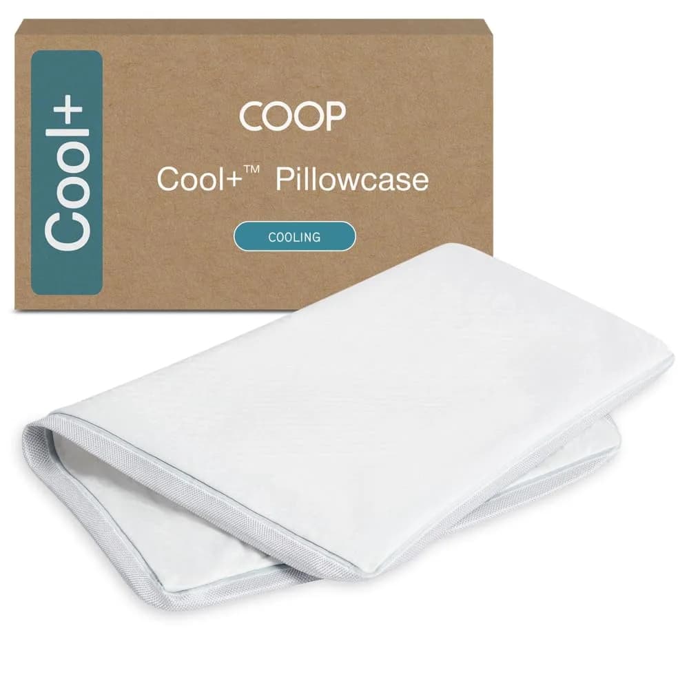 Coop Home Goods Cool+ Crescent Pillow Cover Queen Size 51x66cm (18x28in) | Breathable Cooling Case for Hot Sleepers — Eden Cool+ Pillowcase / Classic / King