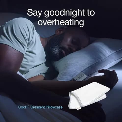 Coop Home Goods Cool+ Crescent Pillow Cover Queen Size 51x66cm (18x28in) | Breathable Cooling Case for Hot Sleepers thumbnail 8