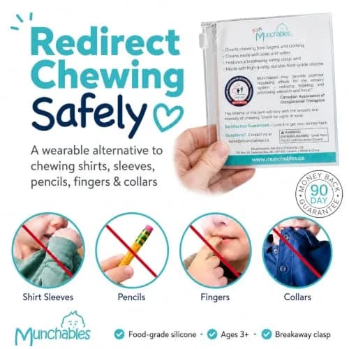 Munchables Starlight Sensory Chew Necklace, Medium Chew, Purple/Pink/Fuchsia | Food-Grade Silicone Oral Sensory Support thumbnail 2