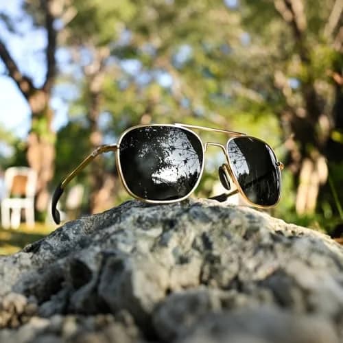 SUNGAIT Men's Military Style Polarized Pilot Aviator Sunglasses Bayonet Temples | HD UVA/UVB Protection & Durable Metal Frame thumbnail 2