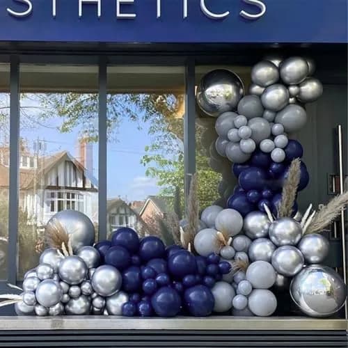 PartyWoo Blue and Silver Balloons 100pcs Royal Blue Silver Balloons | Assorted Colors Value Pack thumbnail 5