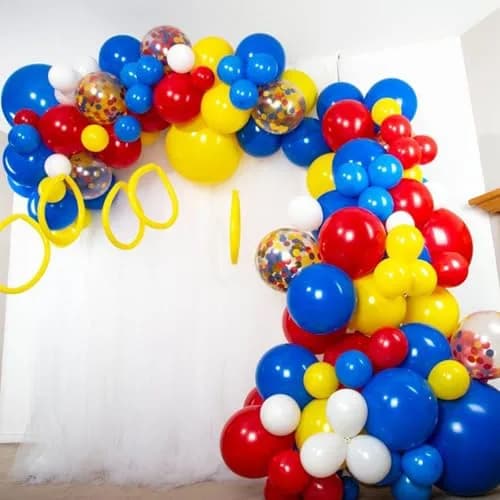 PartyWoo Red Yellow Blue Balloons 100pcs 12 Inch Assorted Colors | Birthday Party Decorations thumbnail 3