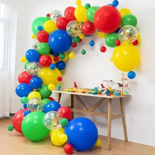 PartyWoo Red Yellow Blue Balloons 100pcs 12 Inch Assorted Colors | Birthday Party Decorations thumbnail 4