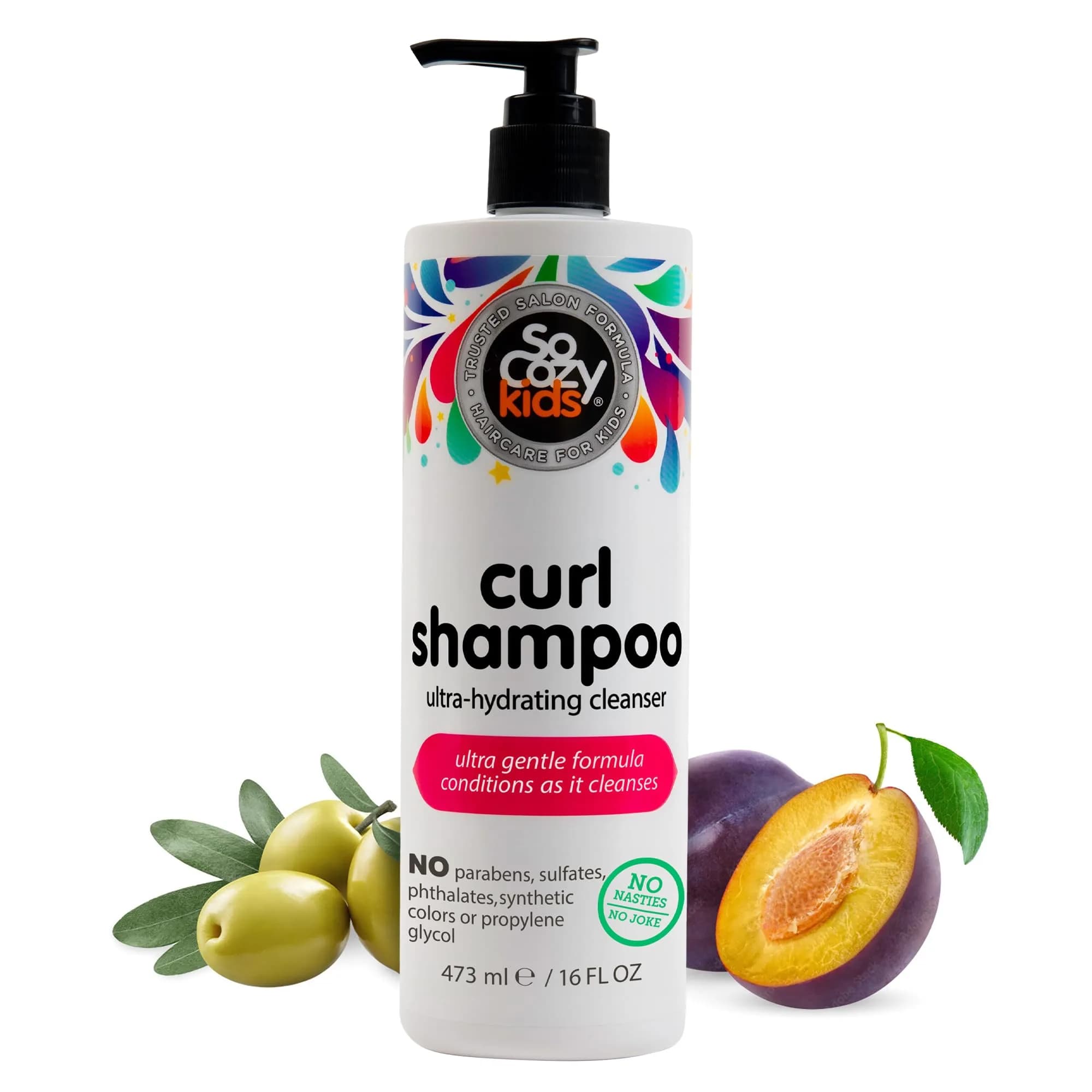 SoCozy Kids Curl Shampoo for Curly Hair, 473ml (16 Fl Oz) | Gentle Hydrating Cleanser - main product image