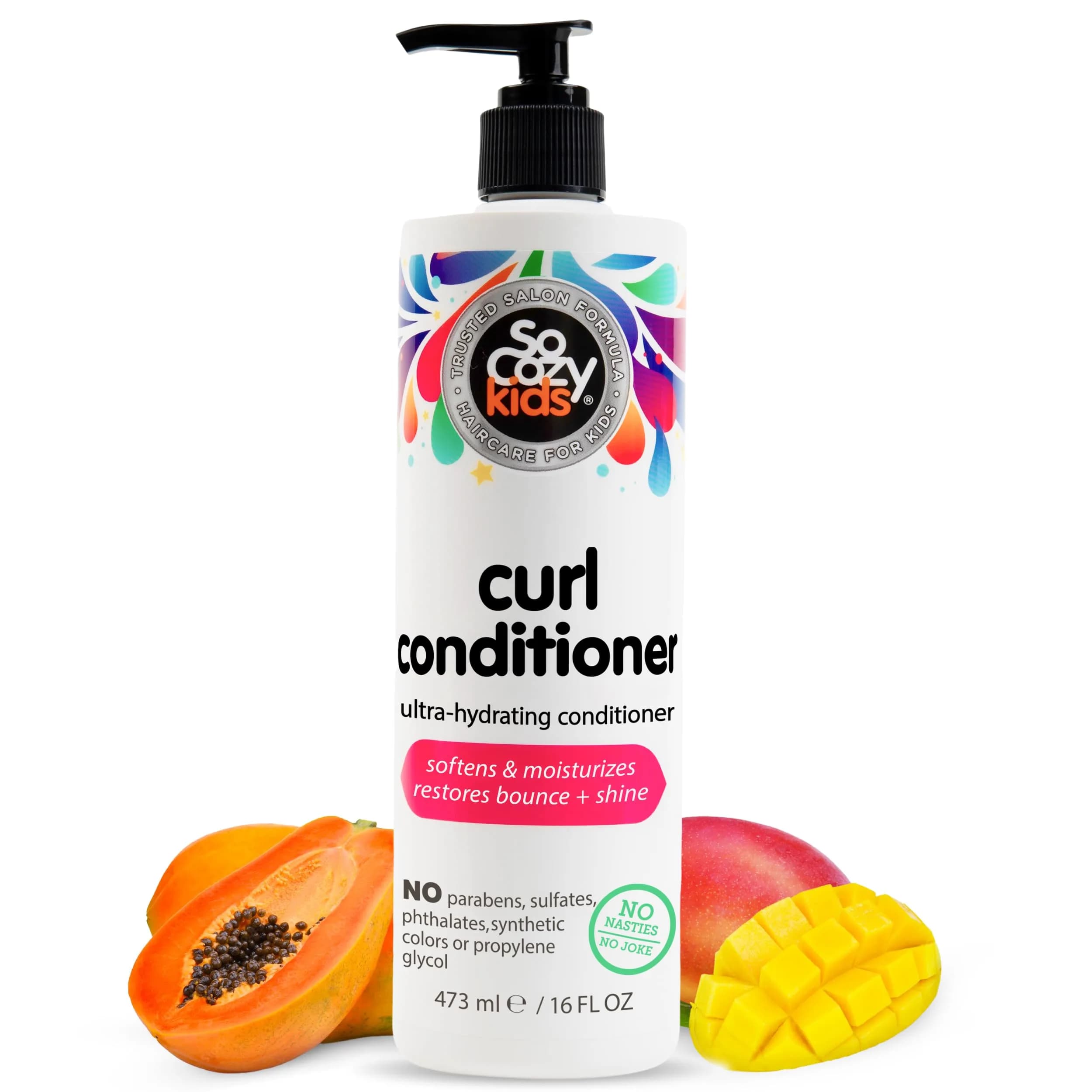 SO COZY Kids Conditioner for Curly Hair 16 Fl Oz | Ultra-Hydrating, Detangler & Frizz Control — 16 Fl Oz