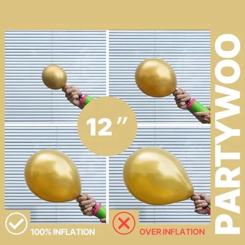 PartyWoo Gold and Black Balloons 100pcs Black Metallic Gold Balloons | Assorted Colors Value Pack thumbnail 6