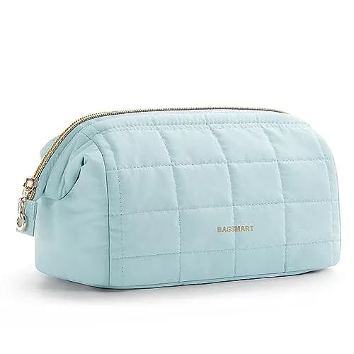 BAGSMART Makeup Bag Travel Toiletry Bag Wide Open Zipper Pouch, Mint Green | Spacious, Easy-Clean, Multi-Function thumbnail 1