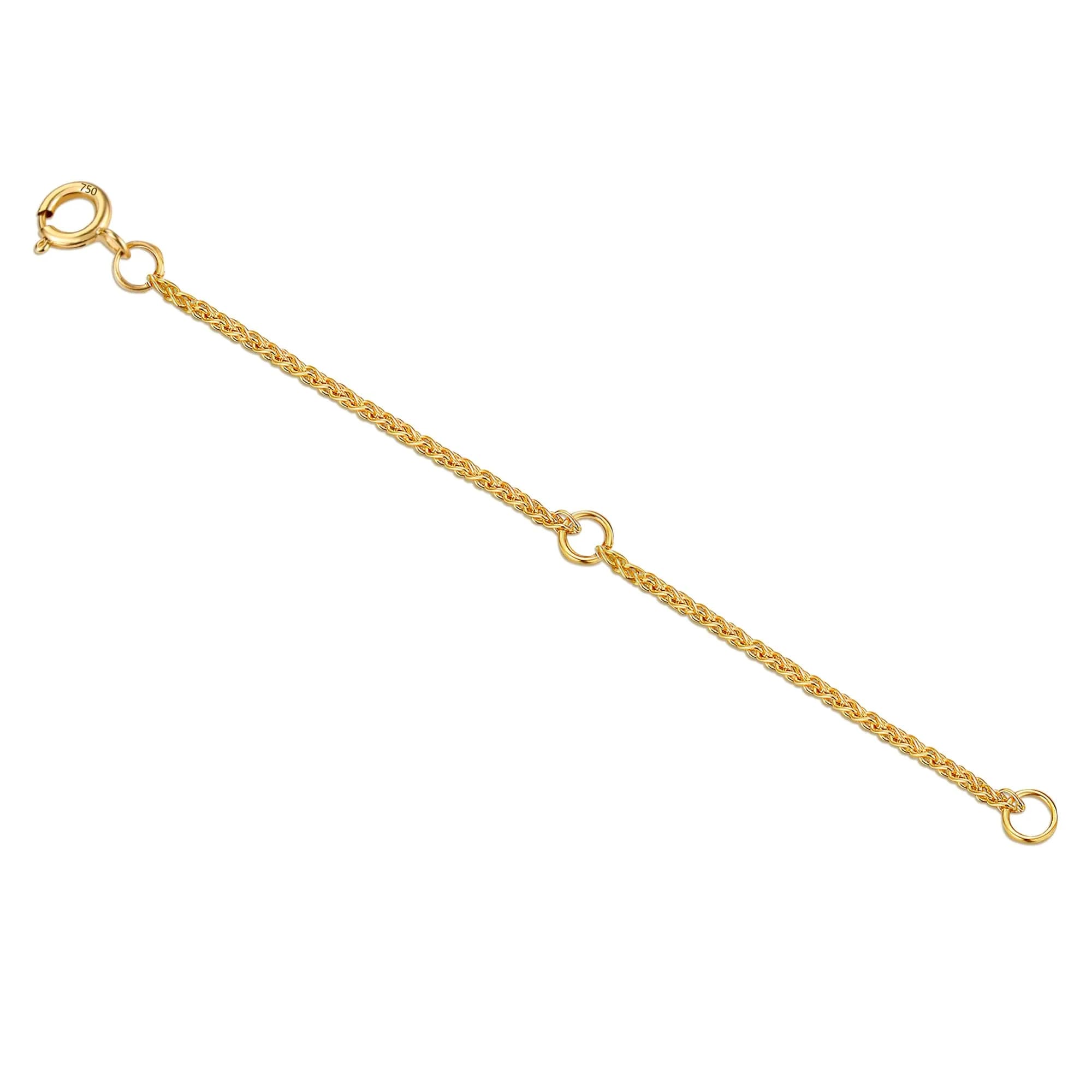 LANCHARMED 18K Solid Gold Extender for Necklace Bracelet Adjustable | Durable 2 Inch Chain — A