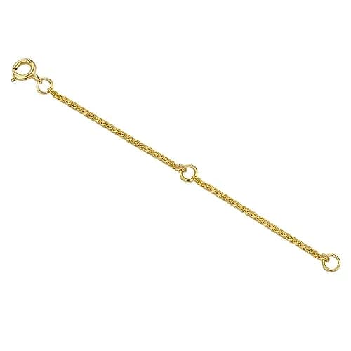 LANCHARMED 18K Solid Gold Extender for Necklace Bracelet Adjustable | Durable 2 Inch Chain thumbnail 1